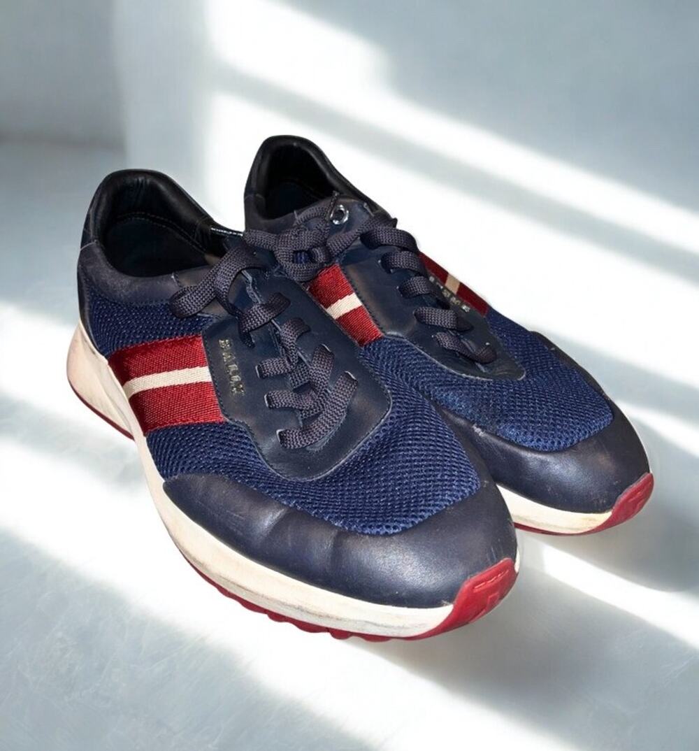 Bally Daryn-T Sneakers Men’s 11D Mesh Leather Red Ink Shoes MSRP $630
